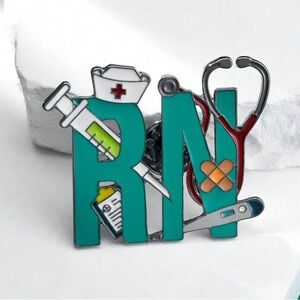 RN Nursing Pin Enamel Brooch